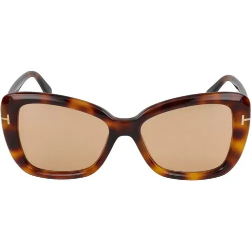 Stylische Sonnenbrille Ft1008 , Damen, Größe: 55 MM - Tom Ford - Modalova