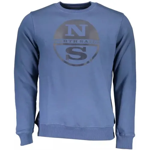 Schickes Blaues Bedrucktes Logo Sweatshirt , Herren, Größe: XL - North Sails - Modalova