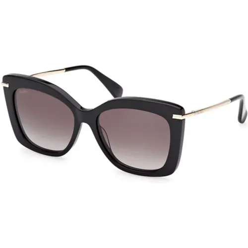 Shiny Gradient Smoke Sunglasses , female, Sizes: 55 MM - Max Mara - Modalova