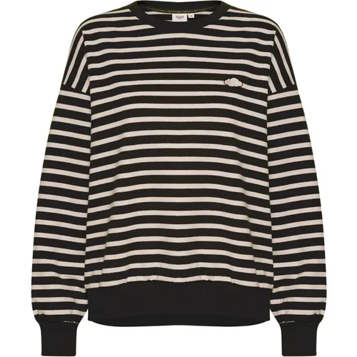 Striped Sweatshirt with Embroidered Detail , female, Sizes: L, S - Saint Tropez - Modalova