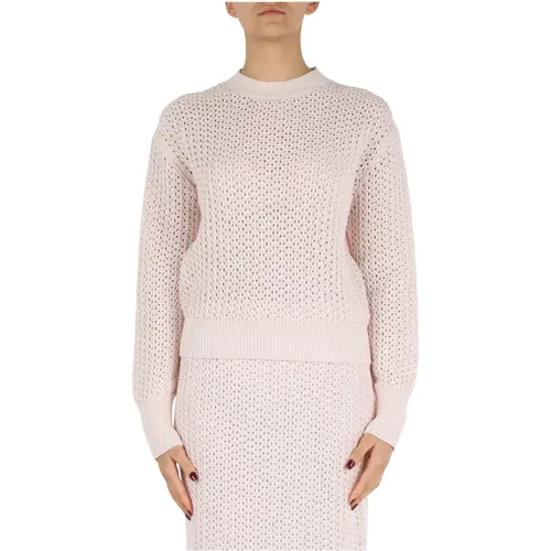 Cotton and linen blend sweater , female, Sizes: S, L - Fabiana Filippi - Modalova