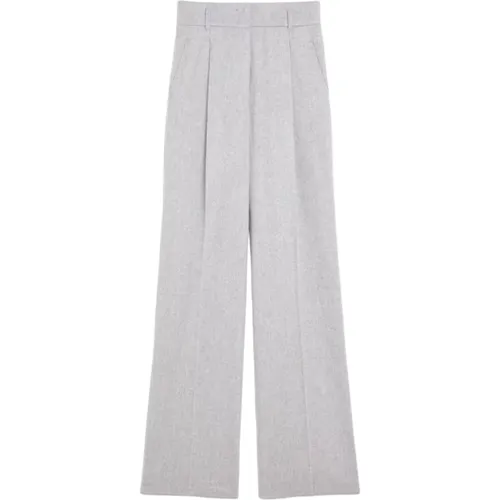 Hohe Taille Wollhose Grau , Damen, Größe: XS - Max Mara Studio - Modalova