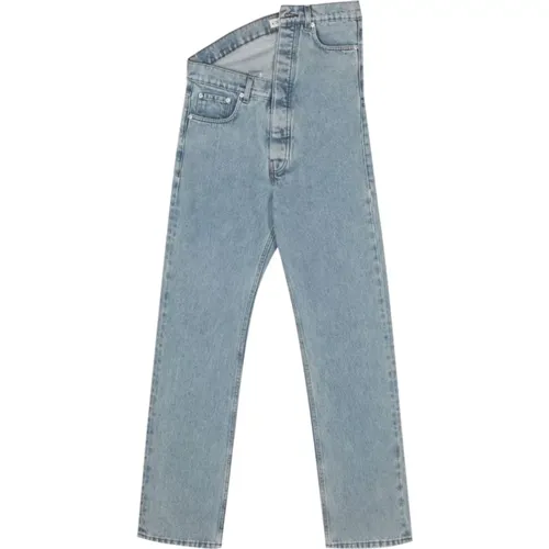 Eisblaue Asymmetrische Taille Jeans , Herren, Größe: W34 - Y/Project - Modalova