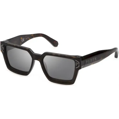 Brave Shade Sunglasses Shiny Havana/Silver , unisex, Sizes: 57 MM - Philipp Plein - Modalova