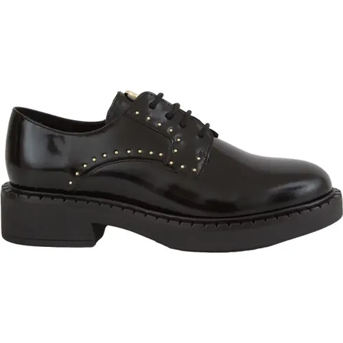 Leather Lace-up Shoe with Micro Studs , female, Sizes: 5 UK - Twinset - Modalova