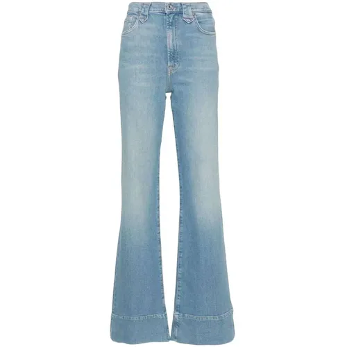 Flared Hem High-Rise Denim Jeans - 7 For All Mankind - Modalova