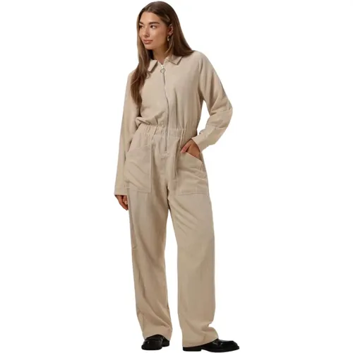 Sandfarbener Jumpsuit für vielseitiges Styling , Damen, Größe: XS - Lollys Laundry - Modalova