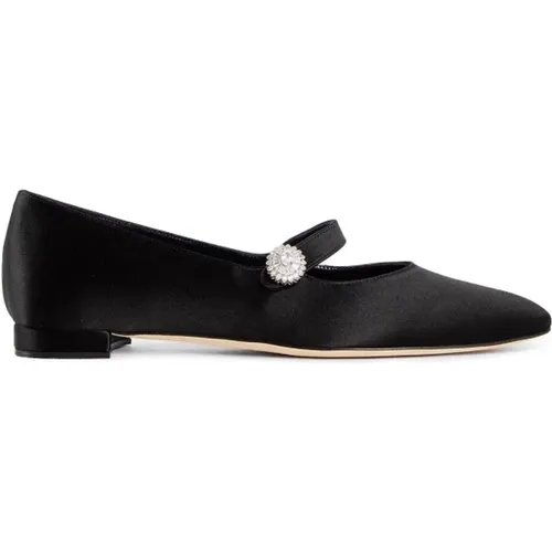 Jewelled Button Pointed Toe Flat Shoes , female, Sizes: 4 UK, 4 1/2 UK, 7 UK, 5 UK, 5 1/2 UK - Manolo Blahnik - Modalova