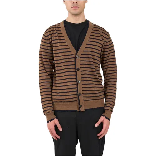 Virgin wool cardigan with button closure , male, Sizes: L, M, 2XL, XL - Mauro Grifoni - Modalova