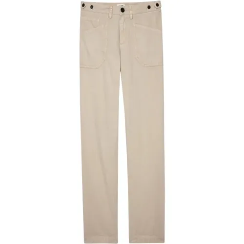 Natural Color Military-Inspired Cotton Pants , female, Sizes: 2XS, XS - Zadig & Voltaire - Modalova