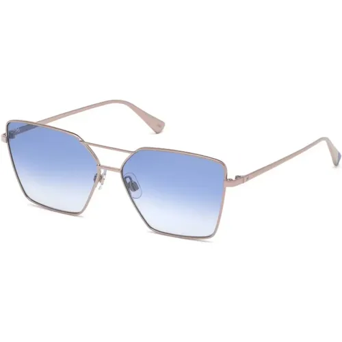 Vintage Geometric Sunglasses Blue Gradient , unisex, Sizes: 58 MM - WEB Eyewear - Modalova