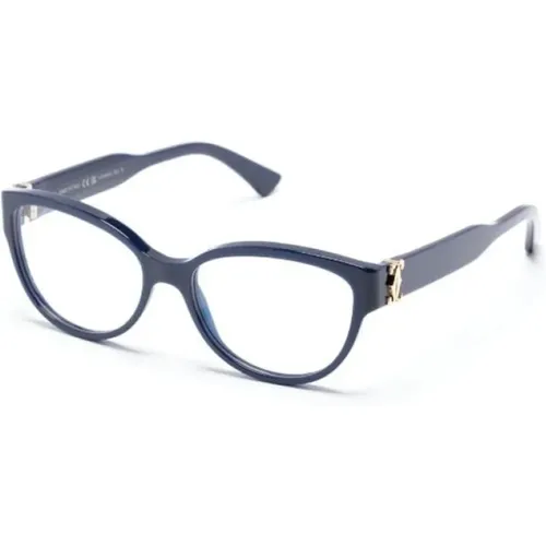 Blaue Optische Brille Stilvoll und vielseitig , Damen, Größe: 54 MM - Cartier - Modalova