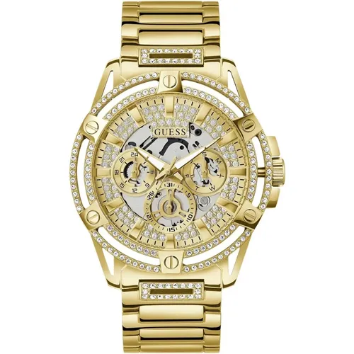 King Multifunction Watch Gold , male, Sizes: ONE SIZE - Guess - Modalova