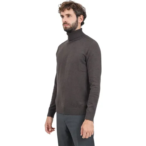 Brauner Rollkragenpullover , Herren, Größe: L - Selected Homme - Modalova