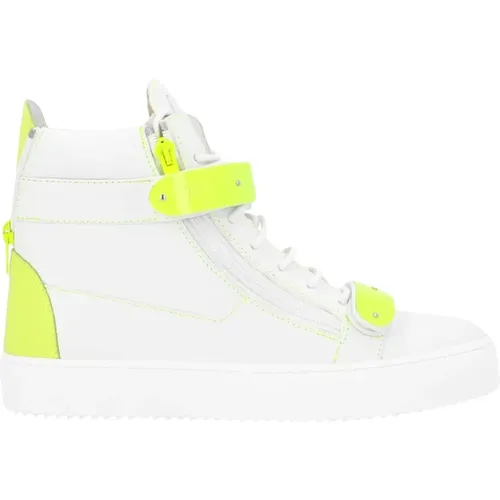 Leder Sneakers mit Klettverschluss , Herren, Größe: 42 1/2 EU - giuseppe zanotti - Modalova