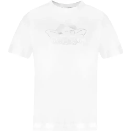 Engel Grafik Baumwoll T-Shirt - Weiß/Silber , Damen, Größe: M - Simone Rocha - Modalova
