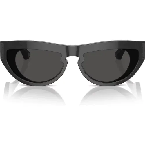 Trendige Sonnenbrille mit dunkelgrauen Gläsern - Burberry - Modalova