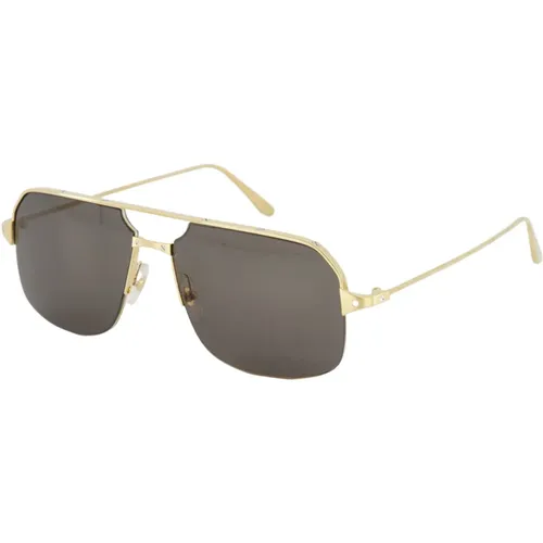 Gold Pilot Ct0230S Sunglasses , unisex, Sizes: ONE SIZE - Cartier - Modalova