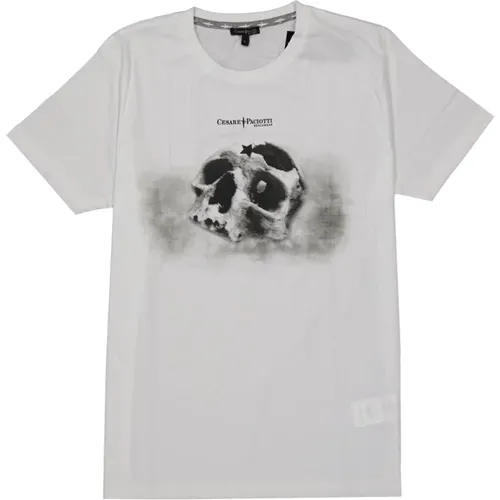 Baumwoll-T-Shirt mit Druckdetail , Herren, Größe: L - Paciotti - Modalova