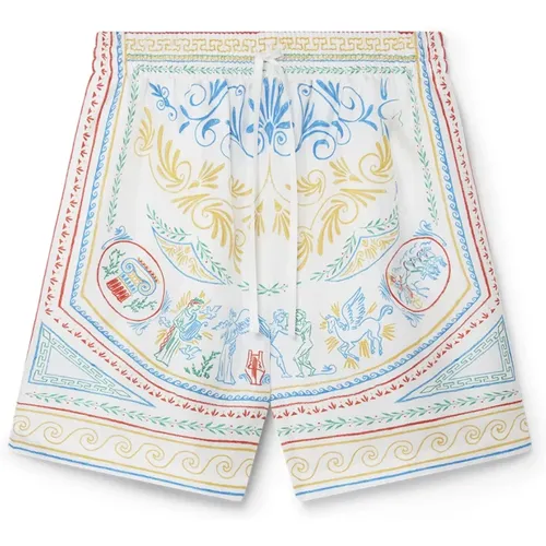 Multicoloured Silk Twill Shorts , male, Sizes: L, XL, M - Casablanca - Modalova