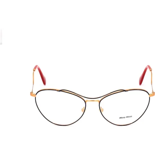 Metallic Cat-Eye Glasses - Glamorous and Fashion-Forward , female, Sizes: 56 MM - Miu Miu - Modalova