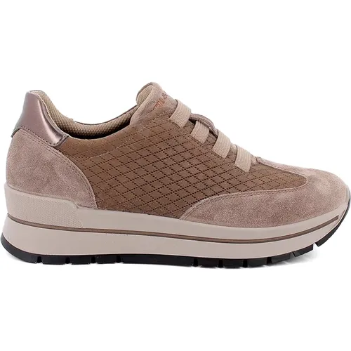 Leather Sneakers with Elastic Closure , female, Sizes: 5 UK, 7 UK - IGI&Co - Modalova