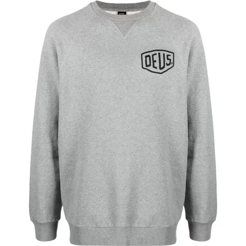 Grey Cotton Sweater with Graphic Print , male, Sizes: XL, 2XL - Deus Ex Machina - Modalova