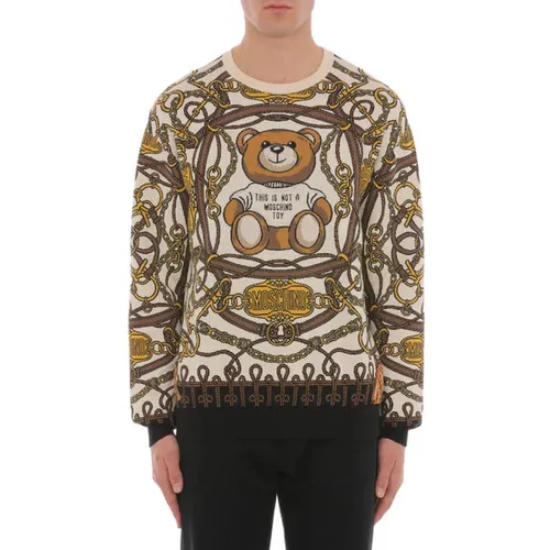 Knitted Teddy Bear Sweater , male, Sizes: M - Moschino - Modalova