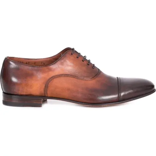 Business-Schuhe, Bronze Leder, Dekorative Nähte, Style ID: Mcke15570La1N-6 , Herren, Größe: 44 EU - Santoni - Modalova
