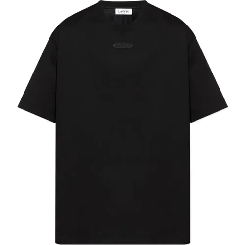 Schwarzes Baumwoll-Jersey-T-Shirt - Lanvin - Modalova