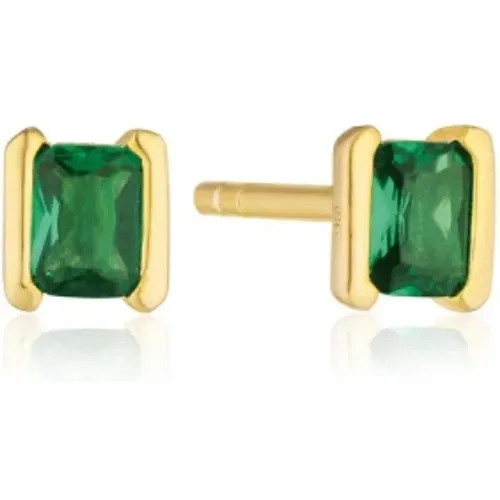 Vergoldete Ohrringe mit grünen Zirkonen , Damen, Größe: ONE Size - Sif Jakobs Jewellery - Modalova