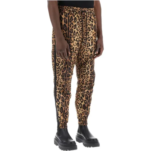 Leopardenmuster Nylon Jogger Hose - Dolce & Gabbana - Modalova