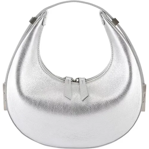 Silver Laminated Leather Shoulder Bag , female, Sizes: ONE SIZE - Osoi - Modalova