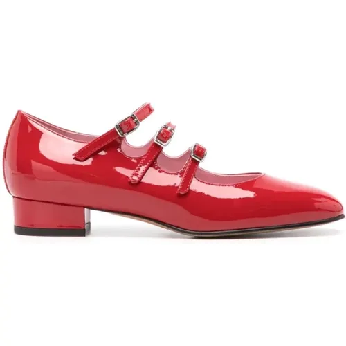 Heeled Ballet Flats with Straps , female, Sizes: 3 1/2 UK, 8 UK, 6 UK, 4 1/2 UK, 4 UK, 5 1/2 UK, 3 UK, 2 UK, 7 UK, 5 UK, 6 1/2 UK - Carel - Modalova