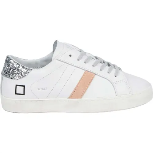 White Silver Sequin Low Top Sneakers , female, Sizes: 2 UK - D.a.t.e. - Modalova