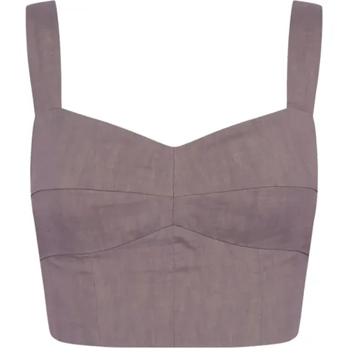 Lavendel Bustier Top mit Breiten Trägern , Damen, Größe: S - Cortana - Modalova