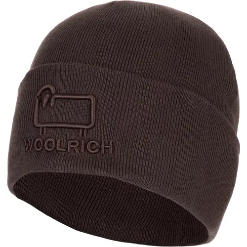 Gestrickte Mütze mit Logo-Print , Damen, Größe: M - Woolrich - Modalova