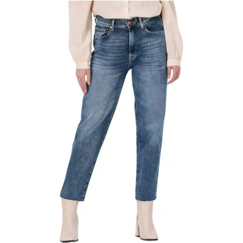 Malia Mom Jeans Blau , Damen, Größe: W29 - 7 For All Mankind - Modalova