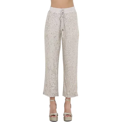 Sequin-Lined Sweatpants with Elastic Waistband , female, Sizes: M, S, L - Kocca - Modalova