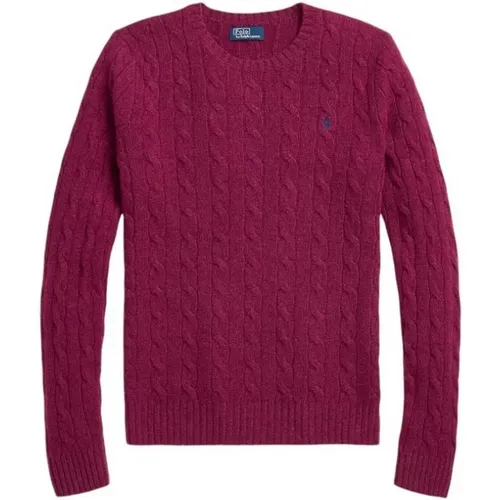 Bordeaux Wool Cashmere Crewneck Sweater , female, Sizes: M, XS, L - Ralph Lauren - Modalova