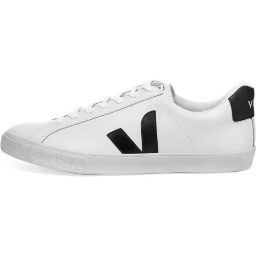 Weiße und schwarze saubere Ledersneaker , Herren, Größe: 44 EU - Veja - Modalova