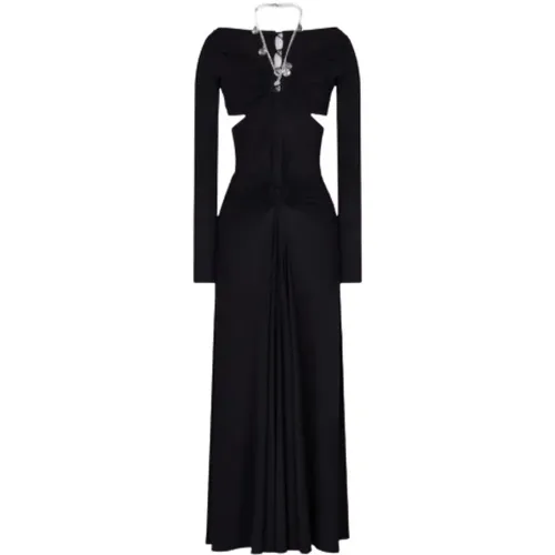 Jersey Long Dress - Size 38 , female, Sizes: M - Paco Rabanne - Modalova