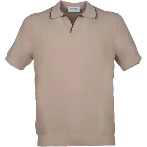 Hellbeiges Tennis-Poloshirt , Herren, Größe: XL - Gran Sasso - Modalova