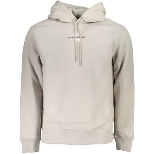 Grauer Fleece-Kapuzenpullover , Herren, Größe: XL - Calvin Klein - Modalova