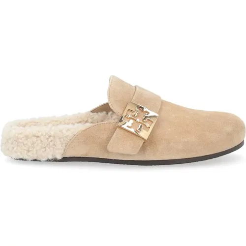 Shearling Mule Slip-On Schuh , Damen, Größe: 38 EU - TORY BURCH - Modalova