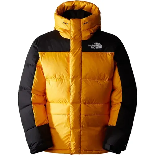 Stylish and Warm Men`s Down Jacket in Summit Gold/Black , male, Sizes: S - The North Face - Modalova