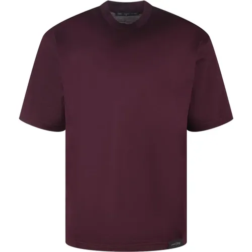 Baumwoll-Jersey Rundhals T-Shirt , Herren, Größe: XL - Low Brand - Modalova