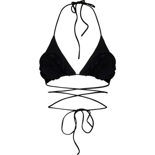 Schwarzes Blumen-Triangle-Bikini - Magda Butrym - Modalova