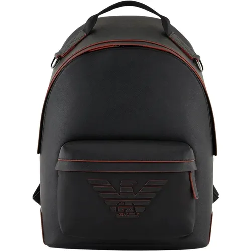 Orange Detail Backpack , male, Sizes: ONE SIZE - Emporio Armani - Modalova
