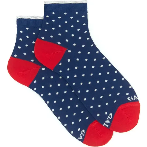 Königsblaue Polka Dot Kurzsocken - Gallo - Modalova